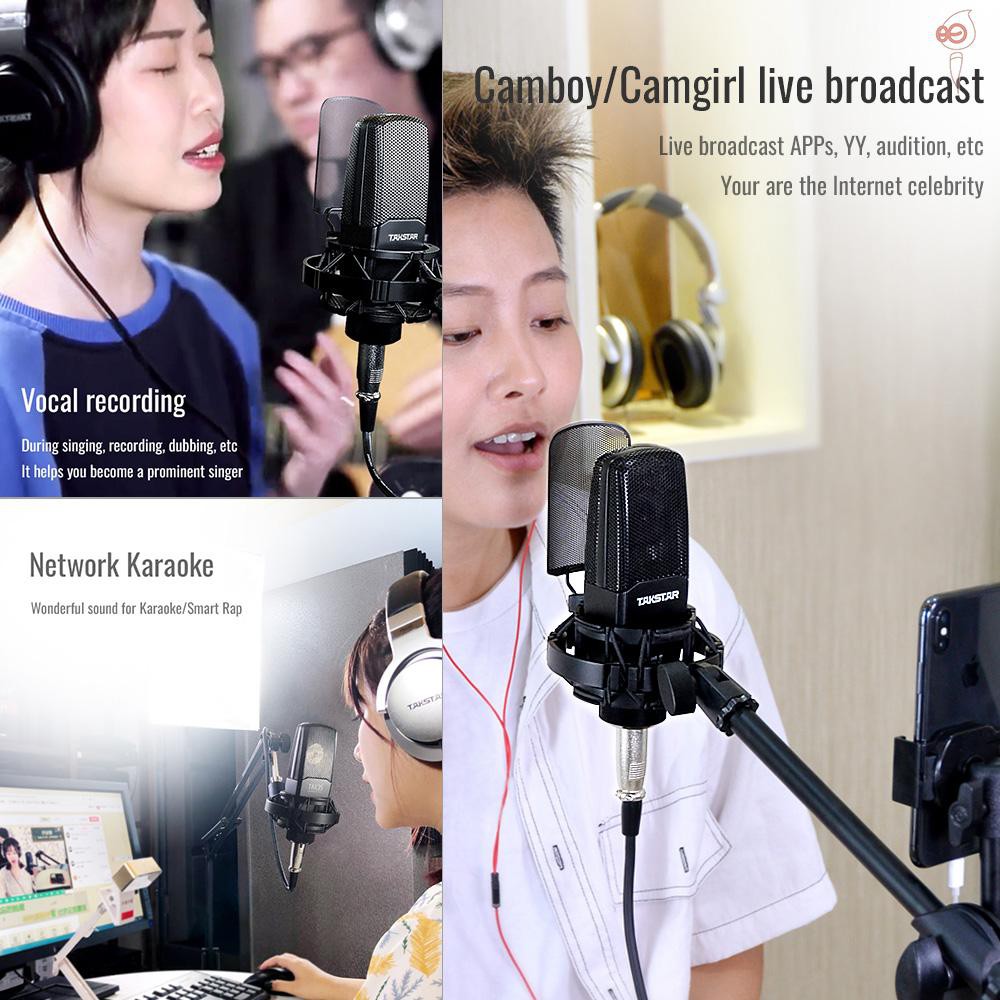 Bộ micro thu âm chuyên nghiệp TAKSTAR TAK35 dùng hát karaoke truyền hình trực tiếp thu âm giọng hát chất lượng cao