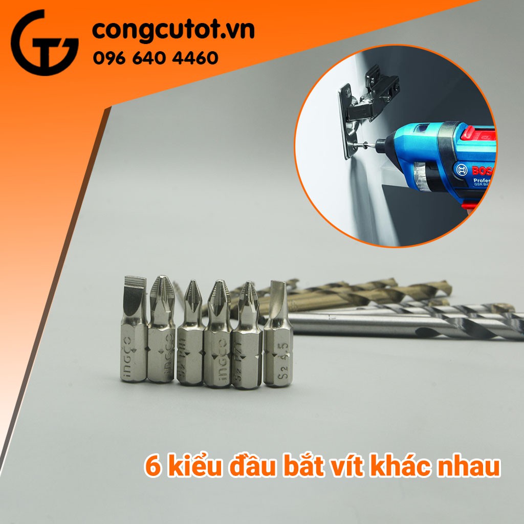 Bộ 16 mũi khoan kim loại và đầu bắt vít INGCO AKSDB9165