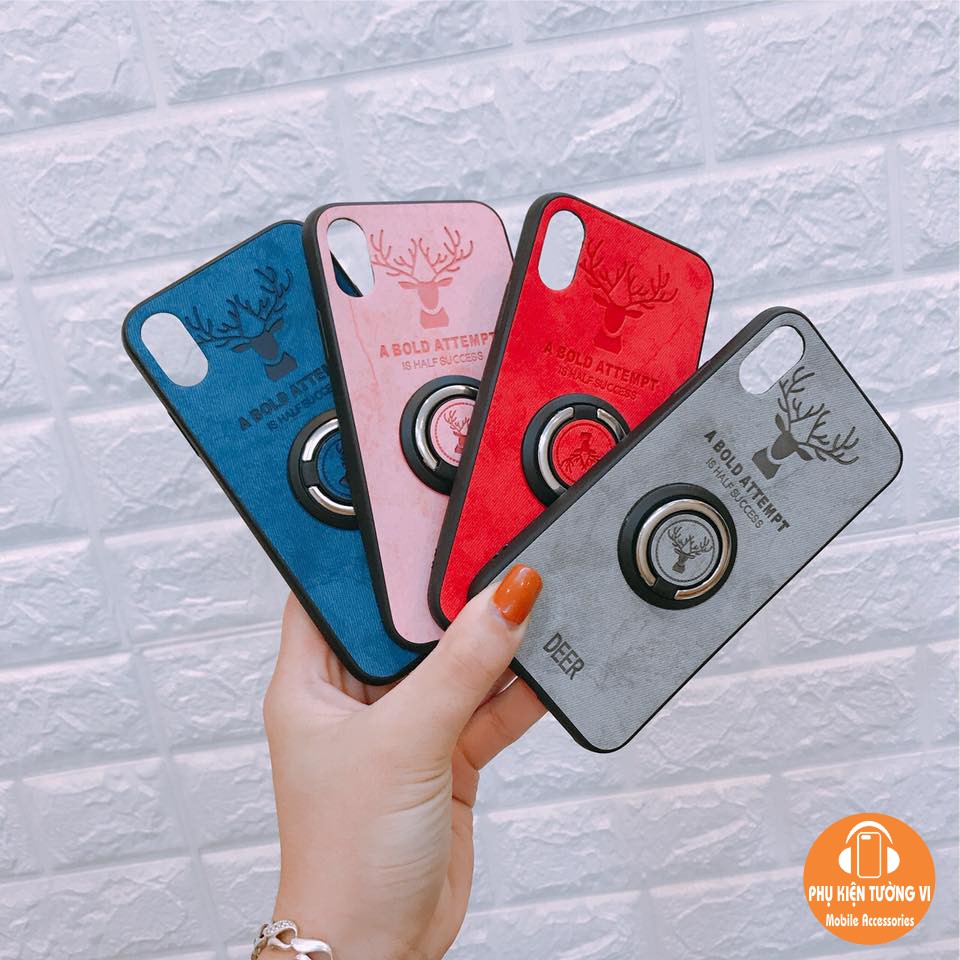 Ốp Hình Đầu Hươu Kèm giá đỡ cho iPhone từ 6 tới XS MAX