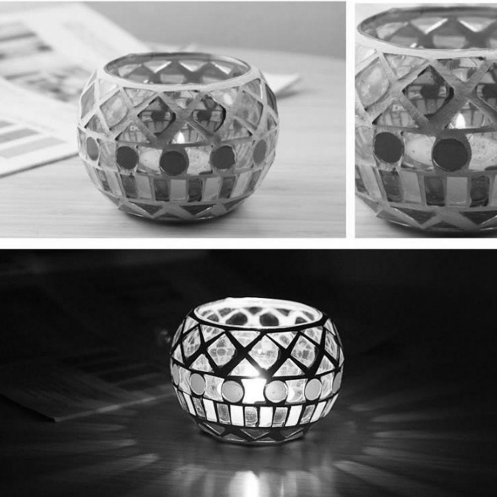 Lọ Thủy Tinh Đựng Nến Phong Cách Mosaic Độc Đáo