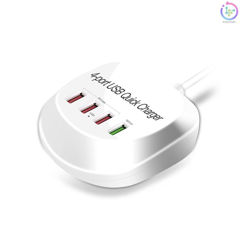 WLX-T3+ 4 Port USB Charger QC3.0 Quick Charge Portable Charger for Tablet/Phone/Laptop US Plug