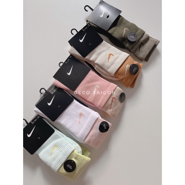 Tất Đôi 2 cổ N.i.k.e Everyday Plus, nhiều màu xinh xắn, chất liệu cotton thấm hút mồ hôi tốt