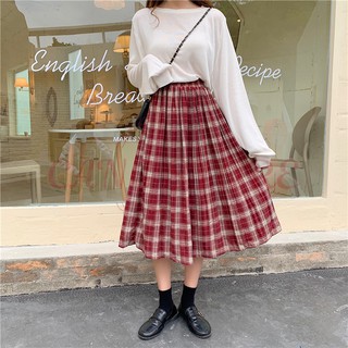 Chân váy dài xếp ly kẻ caro hàng chất đẹp siêu xinh - Chân váy dài nữ tính - Hàng Quảng Châu chất đẹp CA1