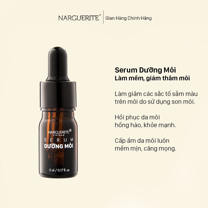 Serum Dưỡng Môi Mềm Mịn, Giảm Thâm Môi Narguerite (5ml)