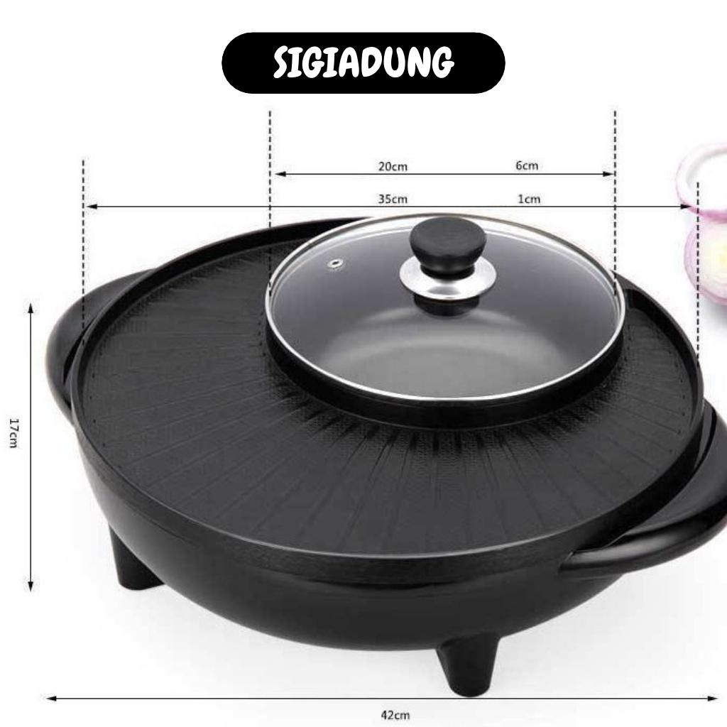 [SGD] Nồi Lẩu Nướng Điện - Bếp Lẩu Nướng Bàn Tròn Đen Kết Hợp 2in1 36cm OuniKa 9215