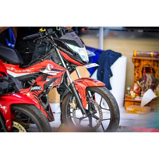 Decal Tem Xe Sonic Đỏ Đen Cá Mập