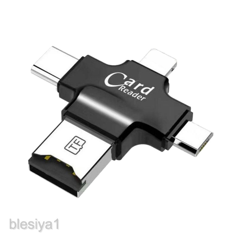 4 in 1 OTG Micro USB Type-C Memory TF Card Reader for iPhone Android Phones