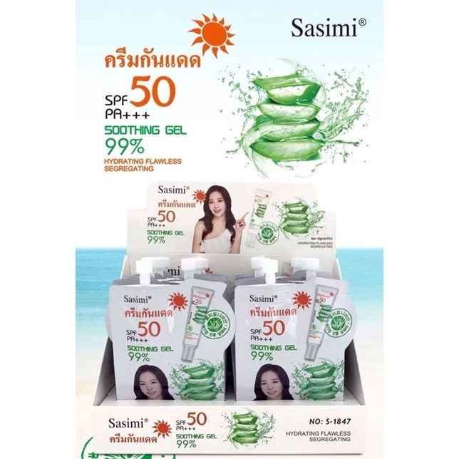 Kem chống nắng Sasimi Thái lan SPF50 PA++ dạng gói 2 màu