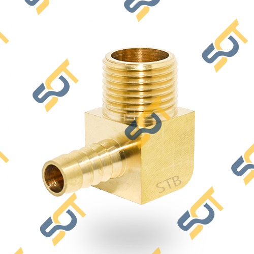 Co Ren Ngoài Đuôi Chuột Nối Ống Mềm Nhựa Pu - Đồng Thau - Airline Horse Elbow Connector Cong Cút 90 Độ