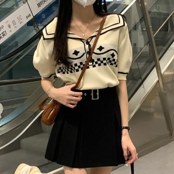 Áo Dệt Kim Ngắn Tay Xinh Xắn Dành Cho Nữ  tao bao