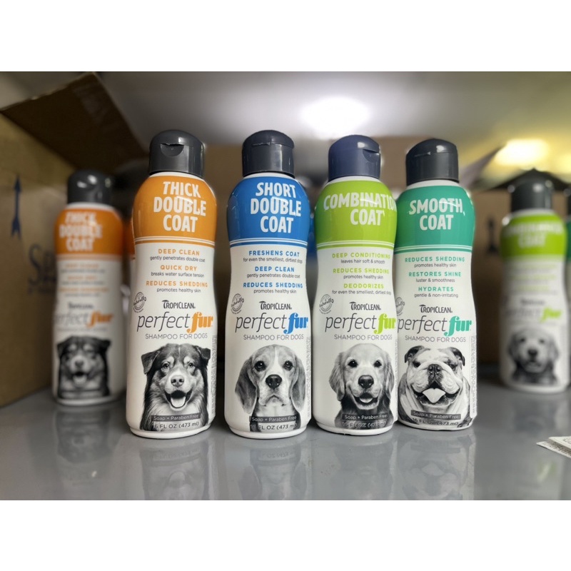 Sữa tắm dưỡng lông chó mèo Tropiclean Perfect Fur 473ml xuất xứ Mỹ