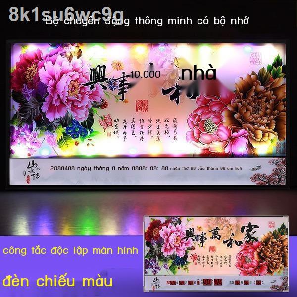 ✥✙♞Đồng hồ điện tử lịch vạn niên đồng hồ điện tử phong cảnh đồng hồ treo tường lịch đồng hồ lịch hiện