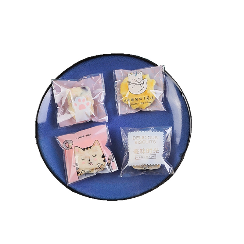 Set 100 túi đựng bánh kẹo trong suốt tự dính tiện dụng