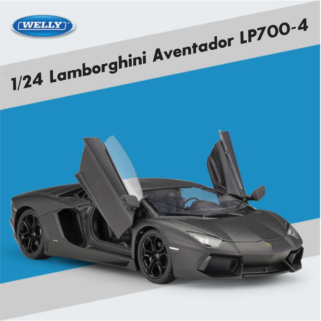 Xe mô hình Lamborghini Aventador LP700 - Tỉ lệ 1:24 - Welly II 🎁 TẶNG BIỂN SỐ