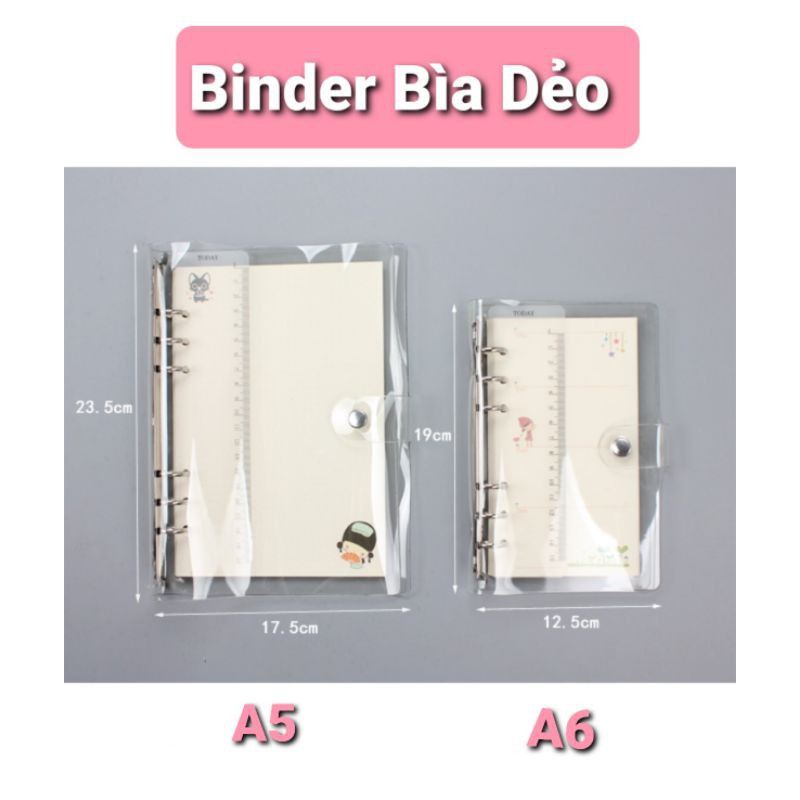 BINDER TRONG DẺO A5, A6, ruột sổ