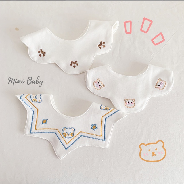 Set 3 yếm cổ cotton cao cấp họa tiết dễ thương cho bé YC13 Mimo Baby