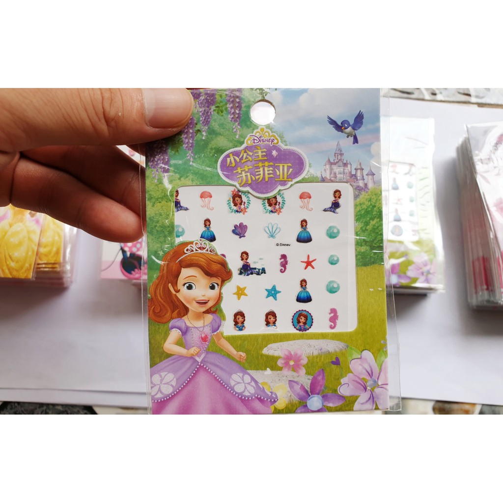 Miếng dán Sticker móng tay Sophia Snow White Baby Girl Nail Sticker Tùy chỉnh