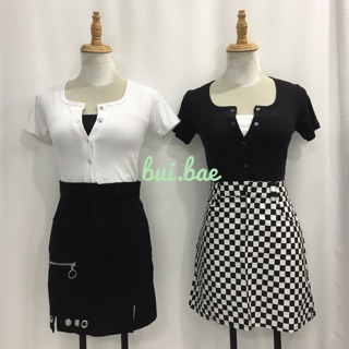 Áo crop top nút bấm hình thật (kèm video 👚💘)