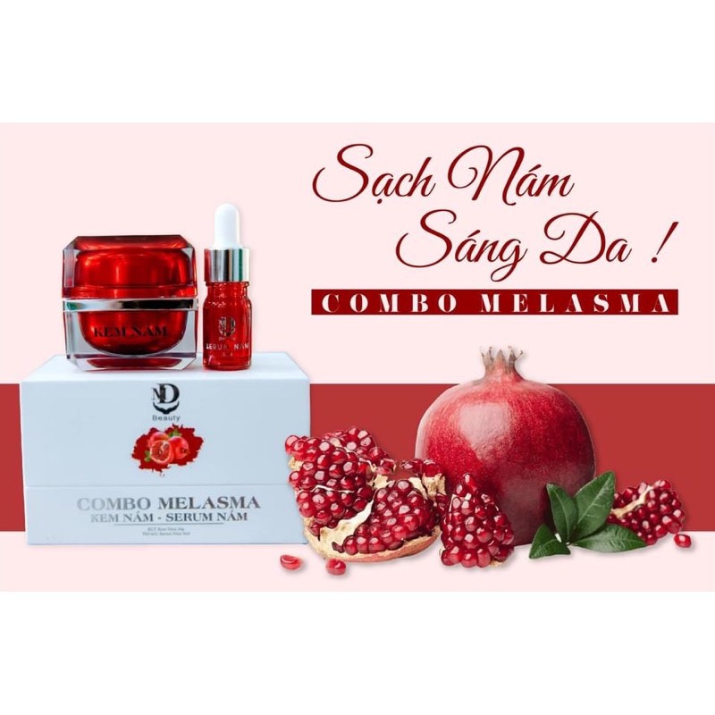 COMBO KEM NÁM LỰU ĐỎ PHIÊN BẢN 2021 - MELASMA KEM NÁM SERUM NÁM