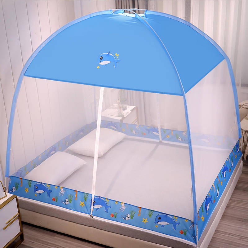 Mosquito Net Lắp đặt miễn phí Túi Mông Cổ gấp 1,5 mét 1,8m Giường đôi Hộ gia đình 1.2M Mã hóa ký túc xá 1,0 m