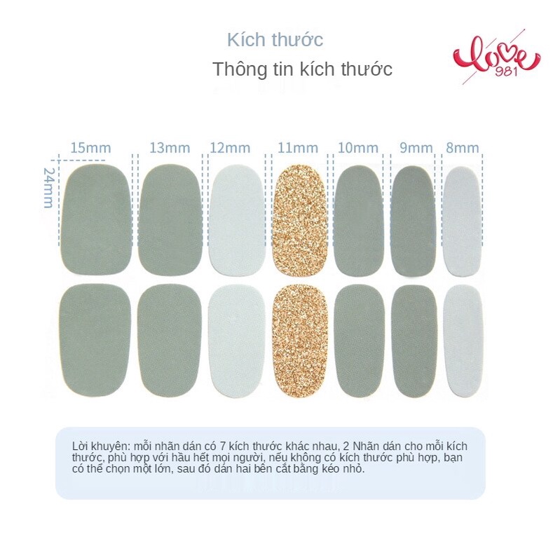 [Hàng mới về] Miếng Dán Móng Tay 3d Chống Nước Thân Thiện Với Môi Trường