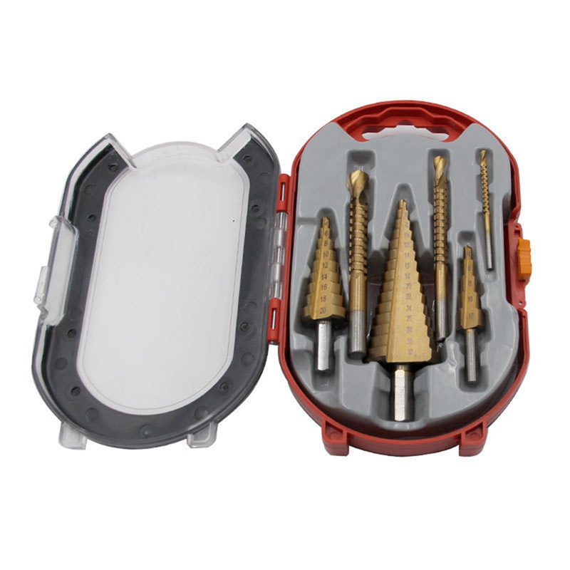 Bộ 6 Mũi Khoan Bậc Và Cắt Gỗ Bằng Kim Loại 4-12 / 20 / 32mm