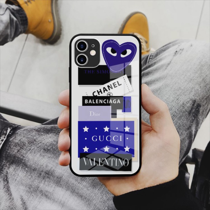 Ốp kính cường lực hình logo Chanel/Balenciaga cao nhã riêng mình Iphone OK-JC20210031