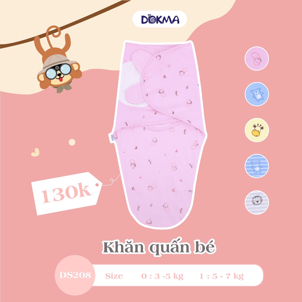 [FREESHIP] Ủ kén cho bé sơ sinh cotton Dokma Voi.kids DS208