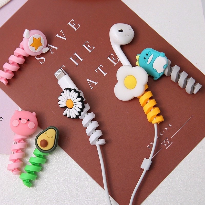 Nút lò xo hình cute bảo vệ cáp sạc