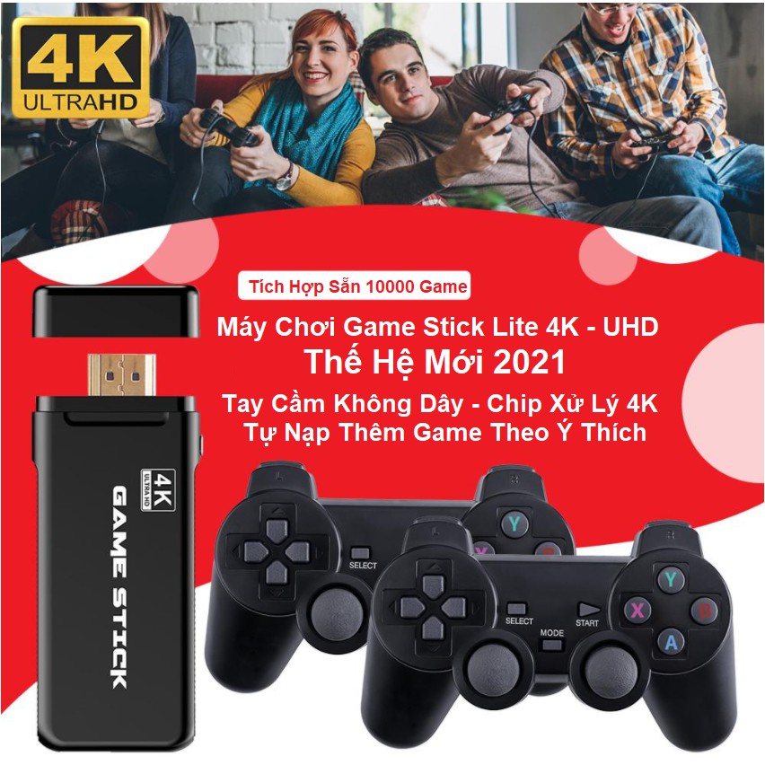 Máy Chơi Game 2 Người, Tặng Thẻ Nhớ 64g Có Sẵn 10.000 Trò Chơi - Dùng Cổng HDMI Kết Nối TiVi