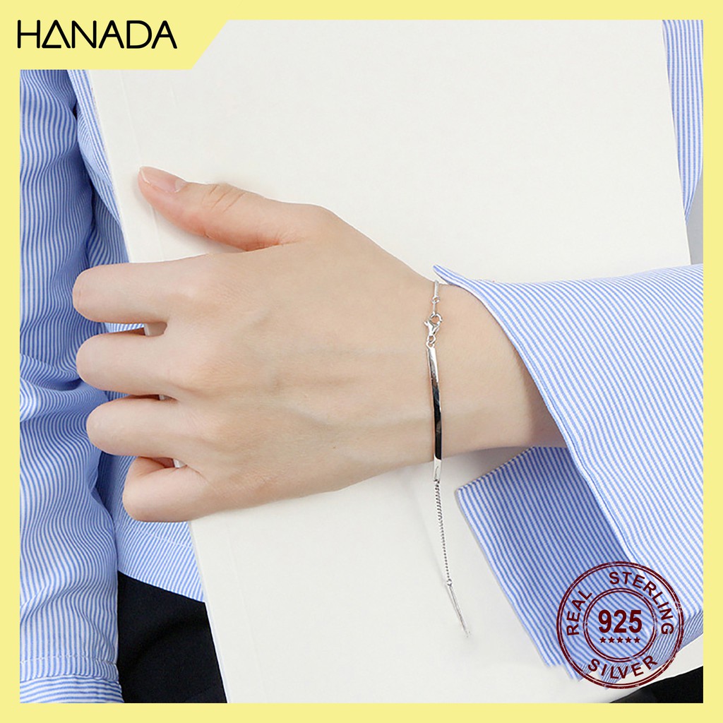 Lắc Tay Bạc Hanada B-0-B-0272 Thanh Bạc