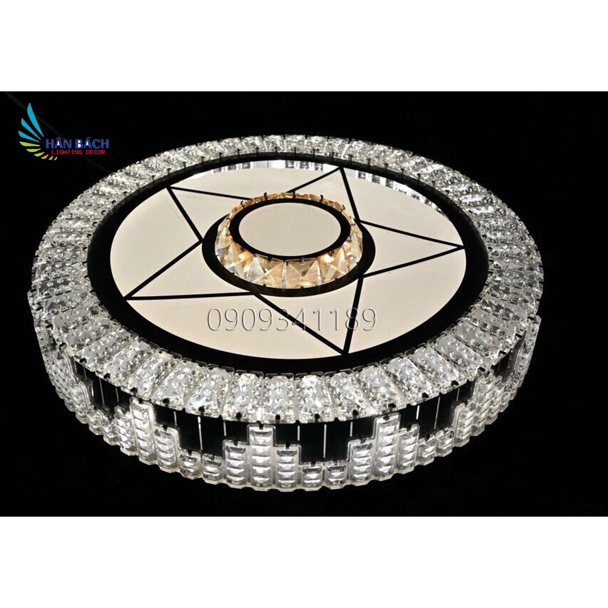 Đèn ốp trần led pha lê trang trí phòng khách, phòng ngủ D500