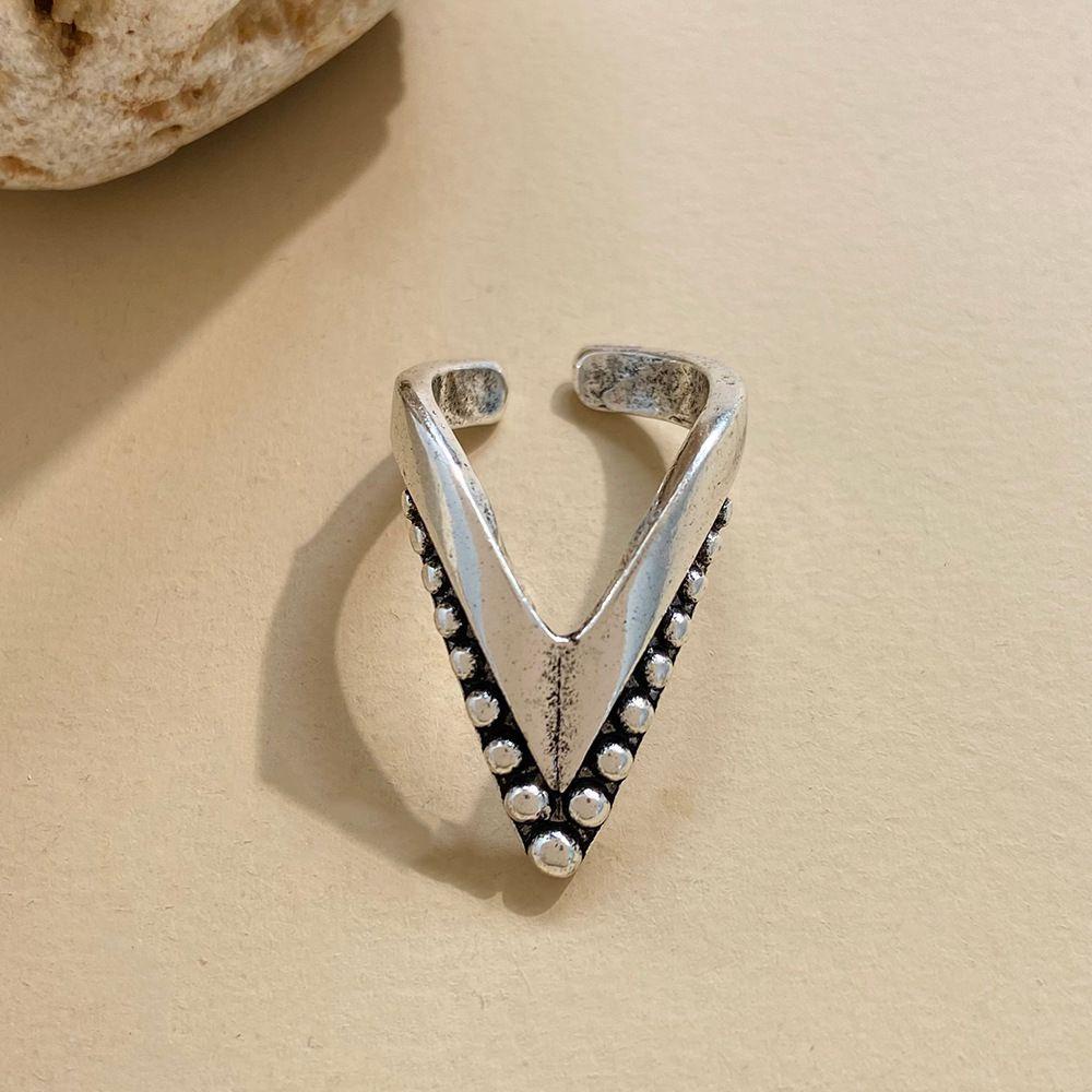 Nhẫn Hở Hình Học Đơn Giản Phong Cách Gothic Hàn Quốc Có Thể Điều Chỉnh Cho Nữ