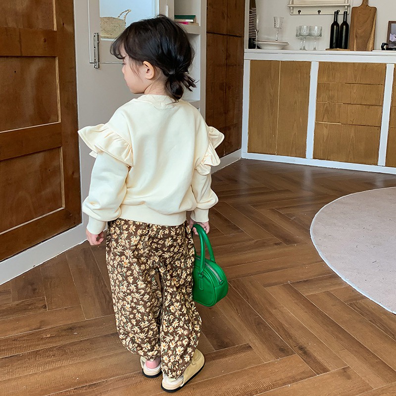 Quần Dài Vải Nhung Lưng Thun Thời Trang Xuân Thu Phong Cách Hàn Quốc Cho Bé Gái