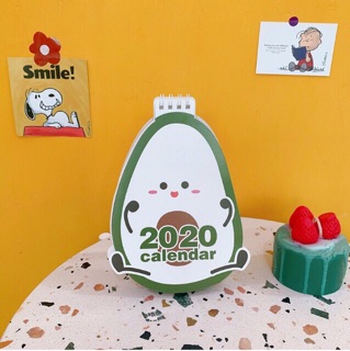 Lịch bàn 2020 mẫu bơ