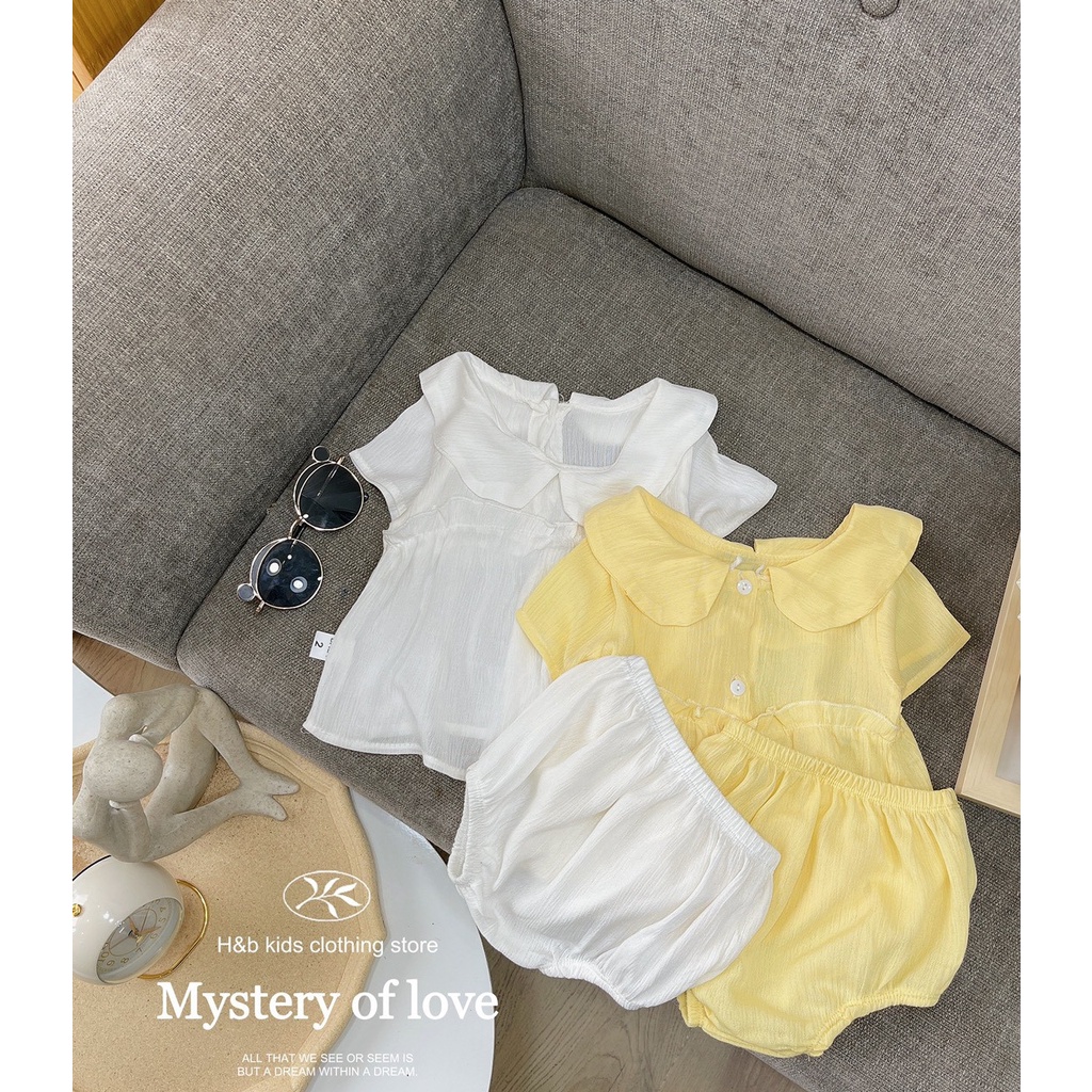 Bộ Babydoll cổ sen chip siêu đáng yêu cho bé BB3CSC4