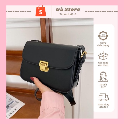 Túi xách nữ đeo chéo đẹp kẹp nách đeo vai cao cấp khoá gập màu sắc basic dễ phối đồ phong cách thời trang hàn quốc