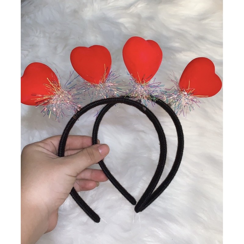 CC24 Cài cứng tim đỏ sừng hươu tông đỏ Noel Tết