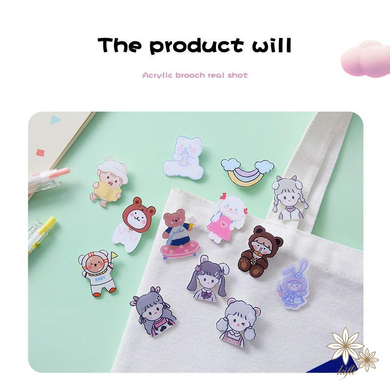 Huy Hiệu Cài Áo Nhựa Acrylic - Pin Cài BALO Hộp Bút, Sticker Trang Trí, Phụ Kiện Khuy Dễ Thương AMKO