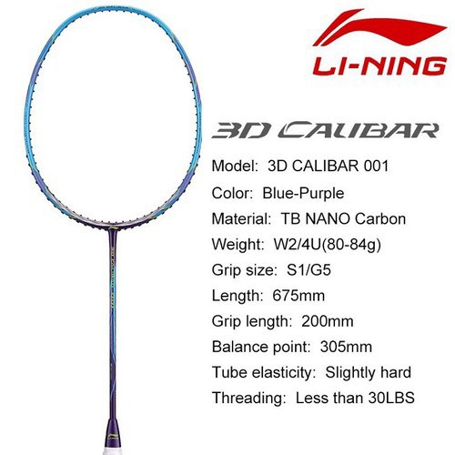 Vợt Cầu Lông Lining 3D Calibar 001 Chính Hãng - Dành Cho Người Mới Chuyển Qua Chơi Thiên Công