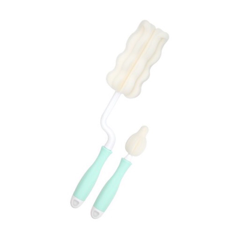 (MÀU XANH) Set 2 cọ mút xốp bọt biển rửa bình sữa và núm ti bọt biển Grosmimi Hàn Quốc