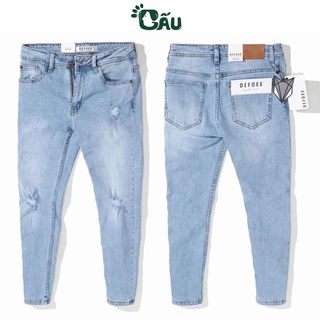 Quần jean nam Gấu 194 wass rách kiểu vải jeans co dãn, dày dặn form slimfit - Xanh rách gối