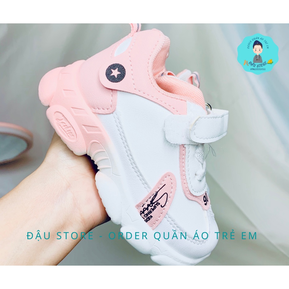 Giày thể thao bé gái, bé trai cao cấp đế mềm màu hồng đủ size