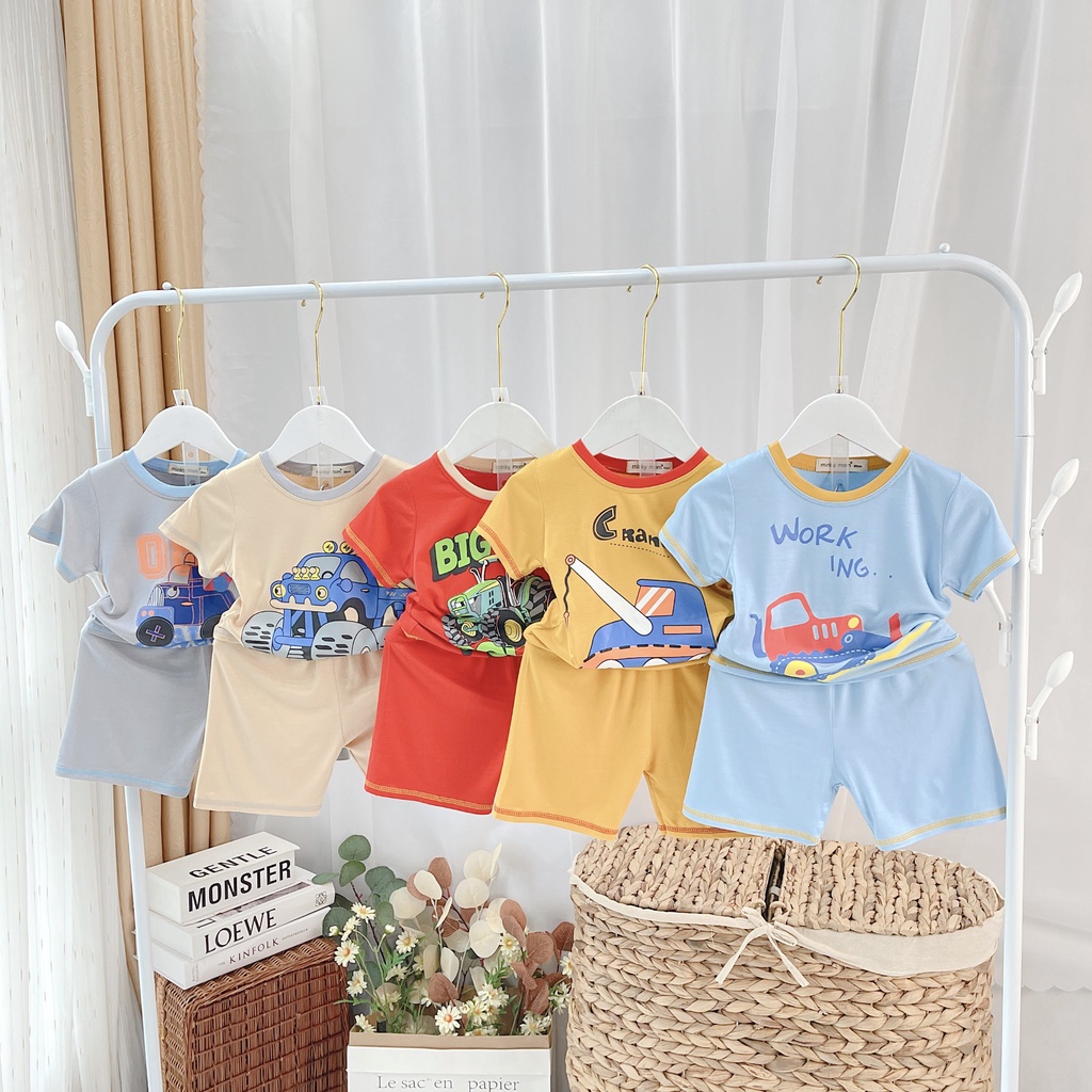 Đồ bộ bé trai gái MINKY MOM size đại cộc tay thun lạnh, bộ quần áo cho bé trẻ em mặc ở nhà 1 2 3 4 5 6 7 8 tuổi BC058