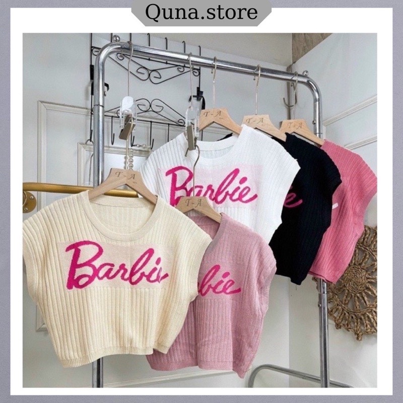 Áo thun len 3 lỗ monterghi chữ Barbie siêu hot