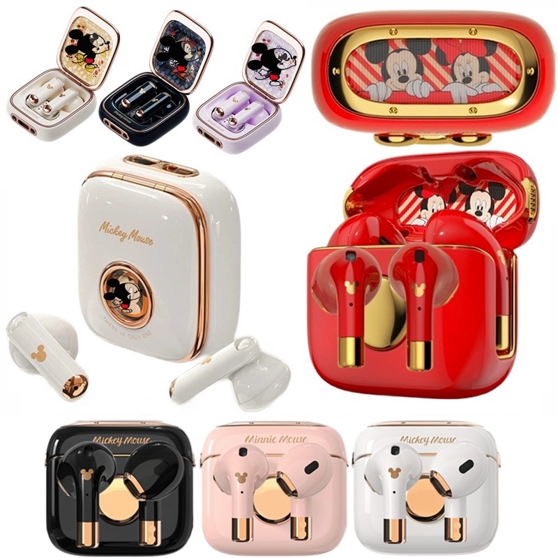 DISNEY Tai Nghe Nhét Trong Không Dây Bluetooth Q7 Q8 Chống Tiếng Ồn Có Micro Hình Chuột Mickey Minnie Chính Hãng TWS