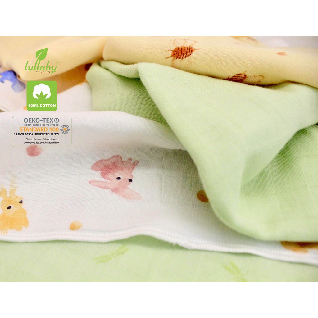Khăn tắm đa năng vải xô Nhật siêu mềm không xù bông thấm hút tốt 6 lớp 75x95cm Lullaby