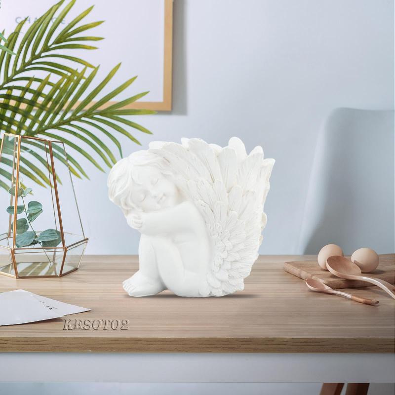 Bộ 2 Bình Hoa Điêu Khắc Thủ Công Hình Thiên Thần Trang Trí Nhà Cửa