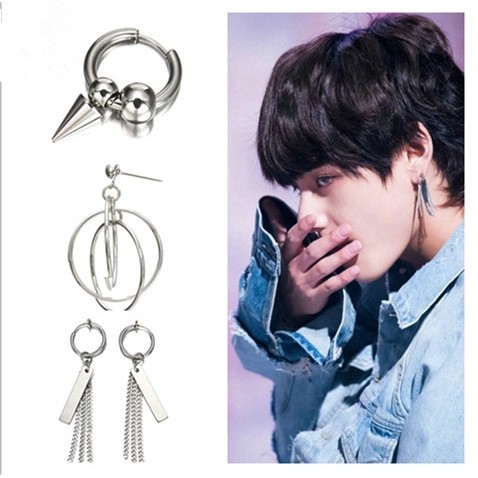Bông tai Kpop BTS Bangtan JIN SUGA V thời trang Hàn Quốc