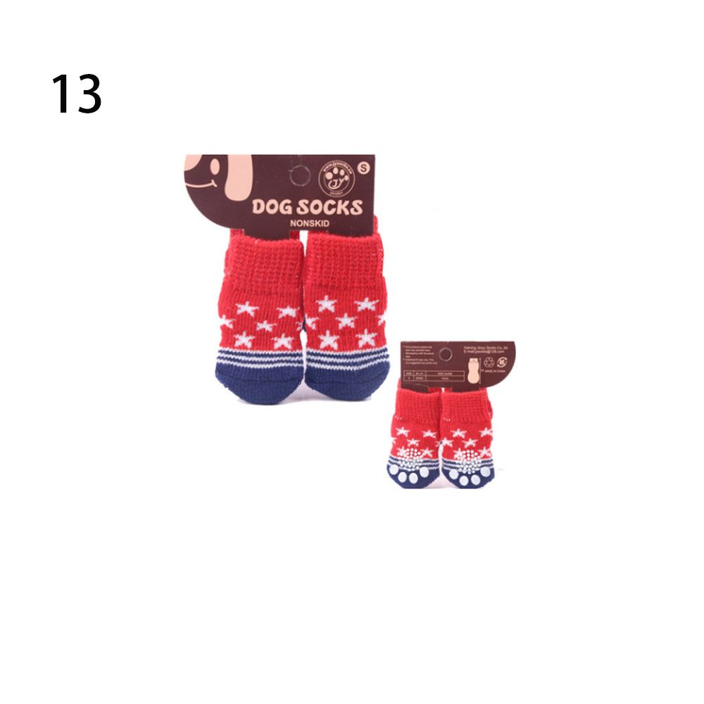 Bộ 4 tất bốt bảo vệ móng chân dày ấm áp chống trượt mang trong nhà thời trang thu đông đáng yêu cho cún cưng nhỏ
